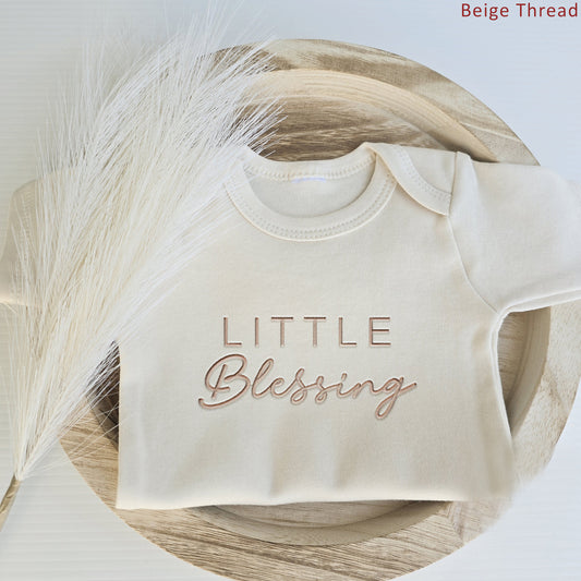 Bespoke Embroidered Little Blessing Religious ONESIES® Bodysuit E35