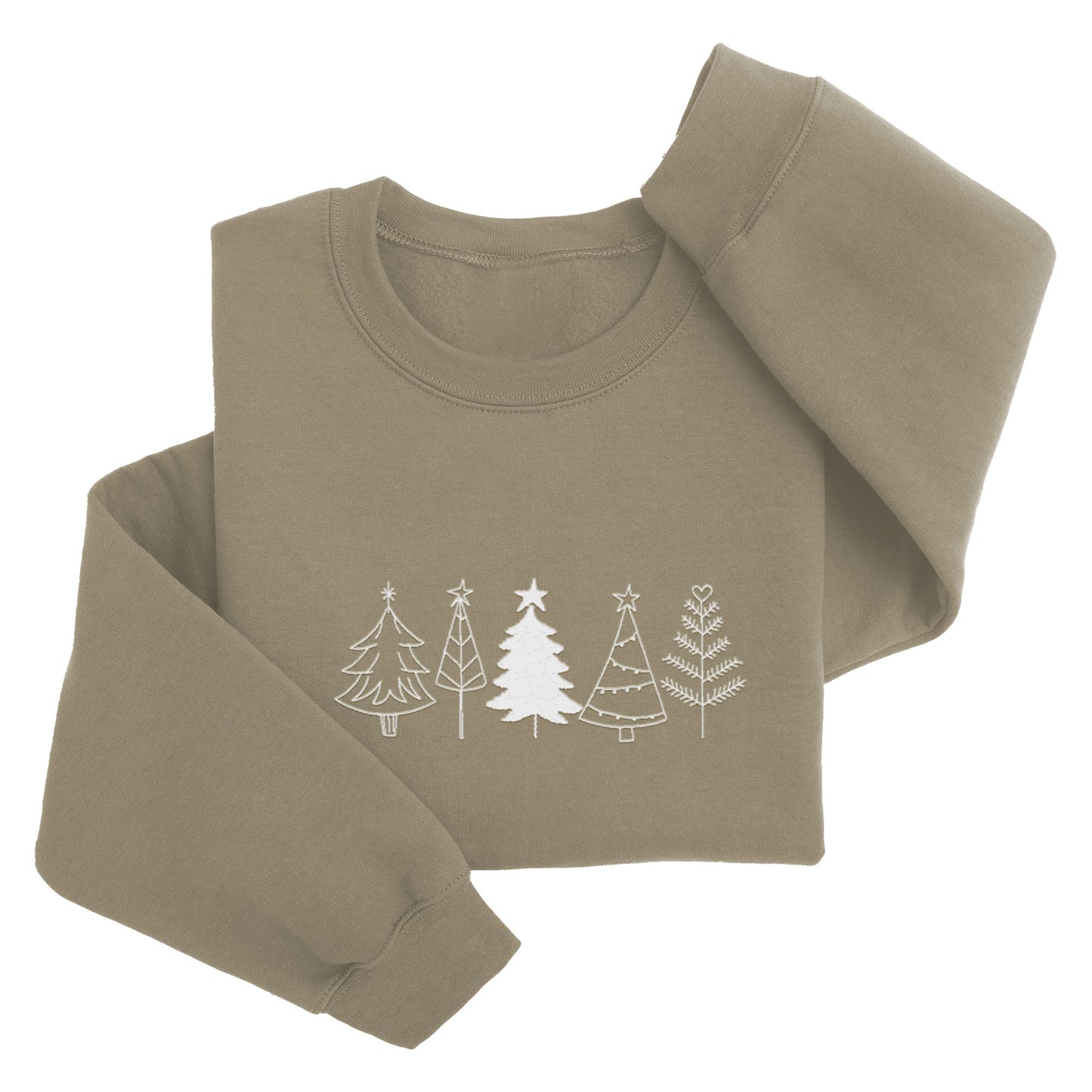 Embordered Christmas Trees Christmas Sweatshirt Christmas Sweater Holiday Sweater H3
