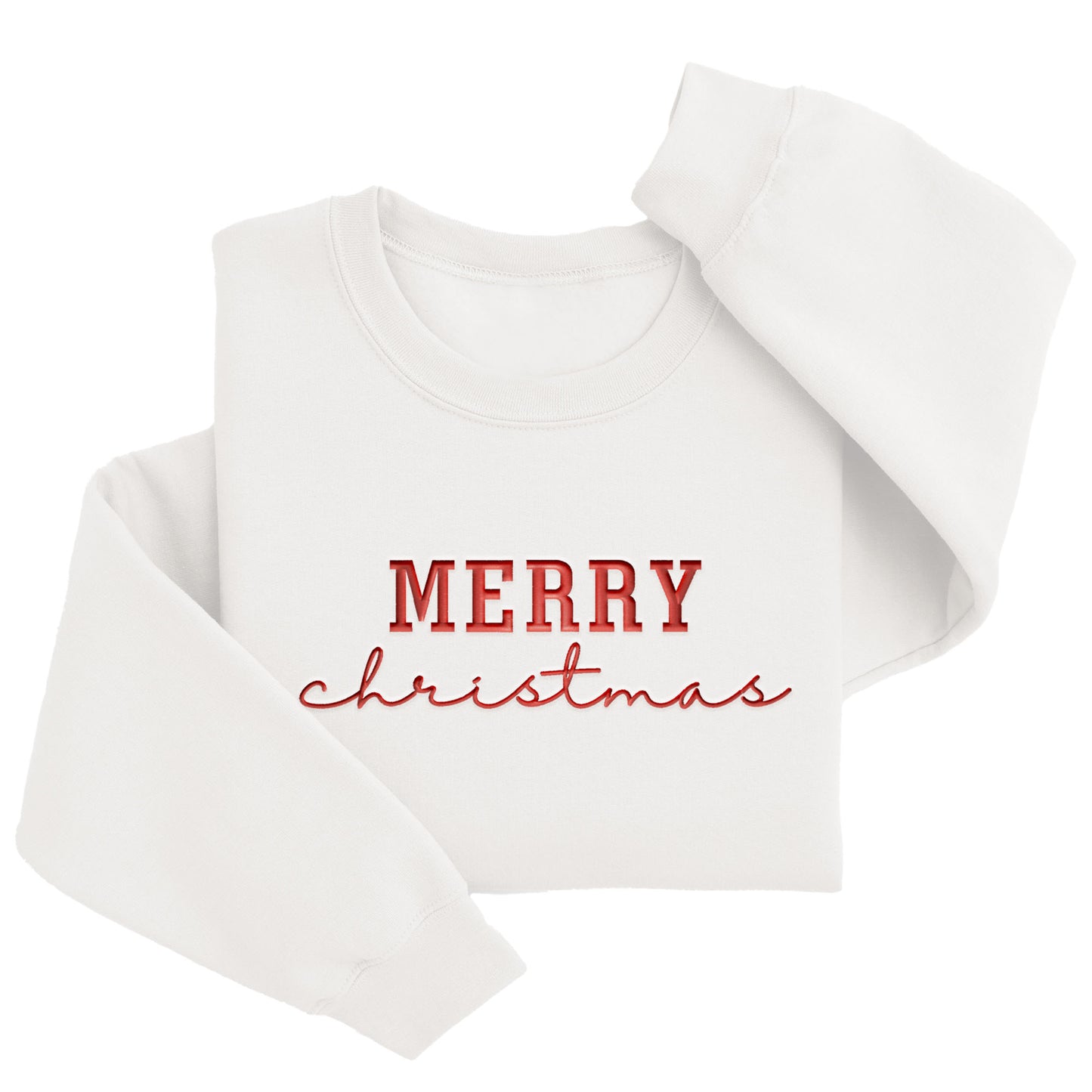Embordered Christmas Sweatshirt Christmas Sweater Holiday Sweater H63