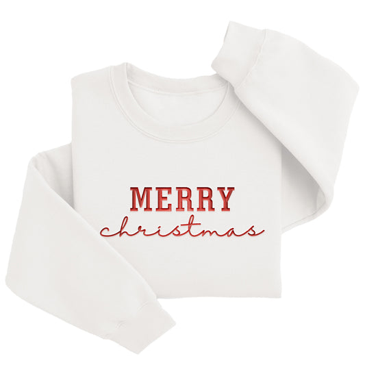 Embordered Christmas Sweatshirt Christmas Sweater Holiday Sweater H63