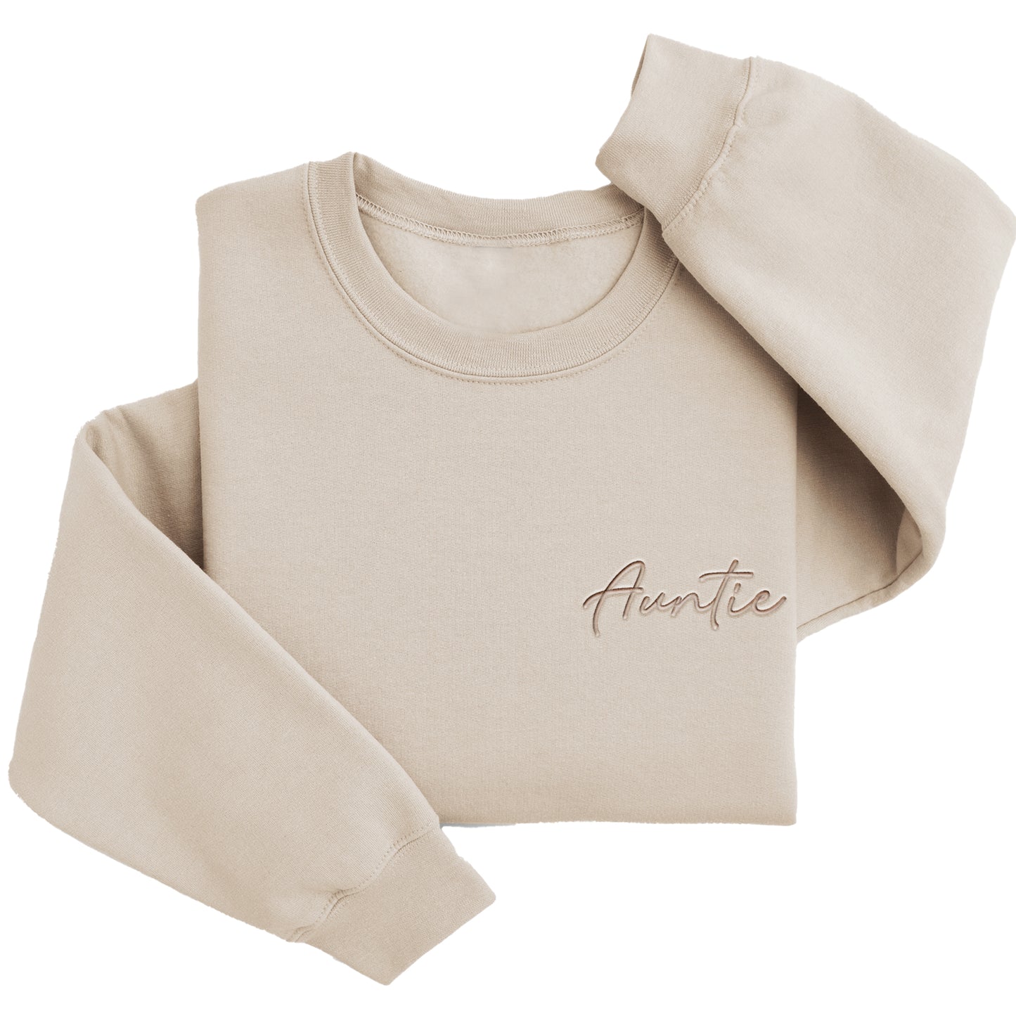 Embordered AUNTIE Sweatshirt AUNTIE Sweater Aunt Sweatshirt Left Chest J1