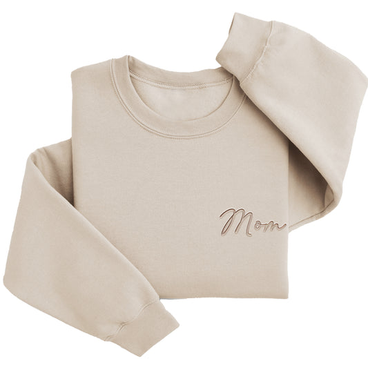 Embordered Mama Sweatshirt Mama Sweater Left Chest J2
