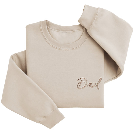 Embordered Dad Sweatshirt Dad Sweater Daddy Sweatshirt Left Chest J3