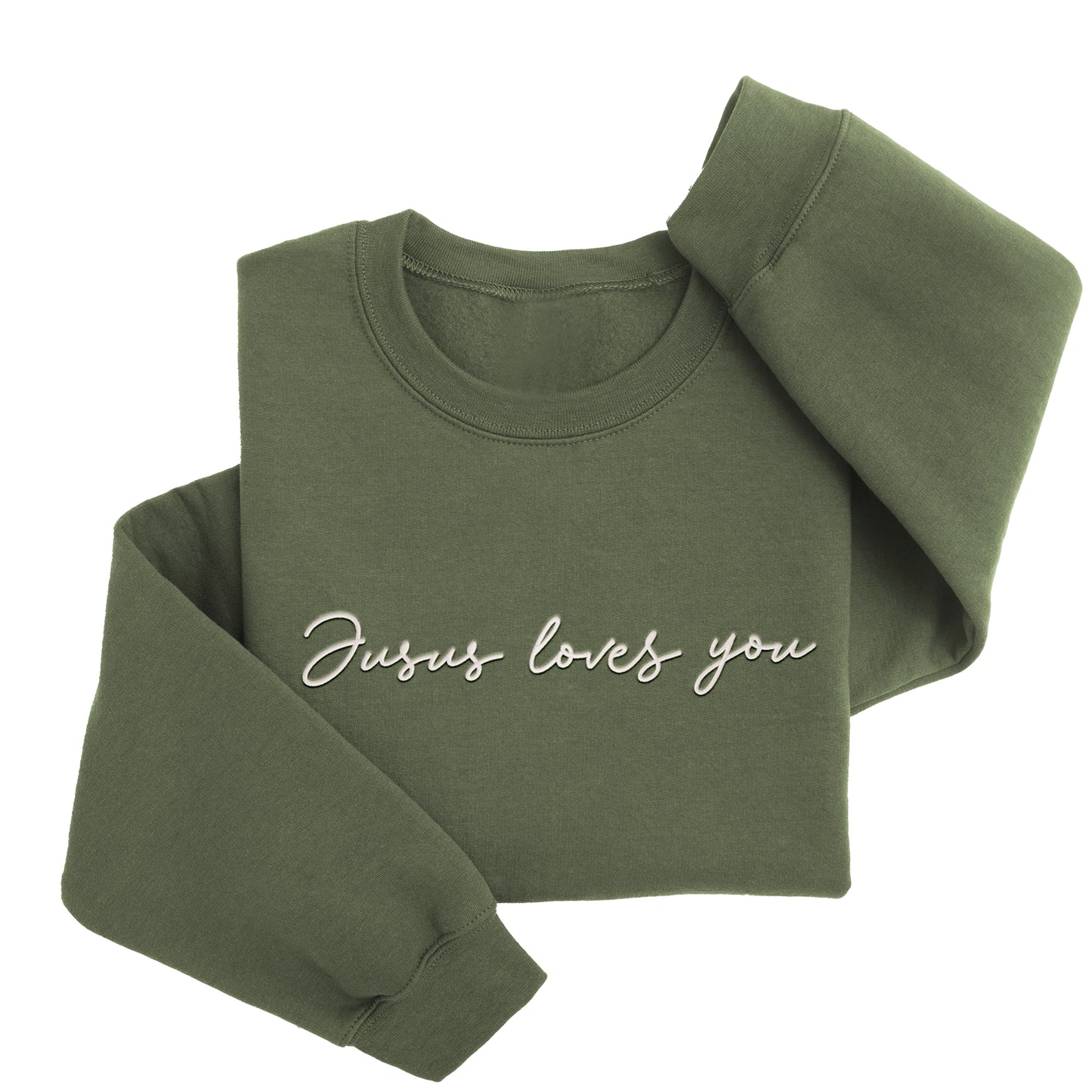 Embordered Jesus Loves you Sweatshirt J6