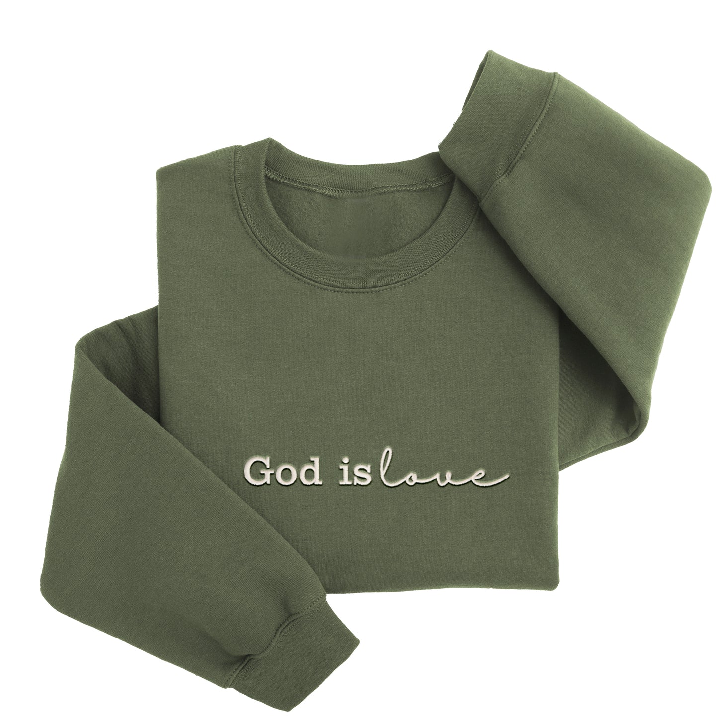 Embordered God is Love  Sweatshirt Religious 1043