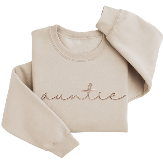 Embordered AUNTIE Sweatshirt AUNTIE Sweater Aunt Sweatshirt W101