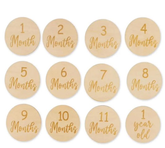 Milestones Blanket Neutral photoprops Milestones Wooden Signs 1 Month through 1 Year Baby Neutral