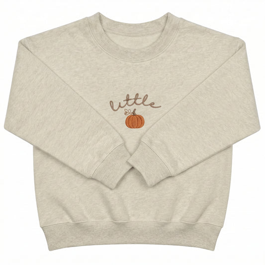 Embroidered Little Pumpkin Toddler Sweatshirt Youth Sweatshirt  A25