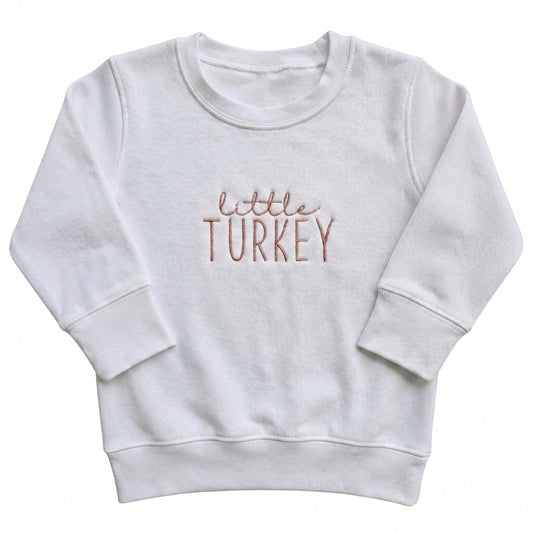 Embroidered Little Turkey Toddler and Youth Sweatshirt  A28