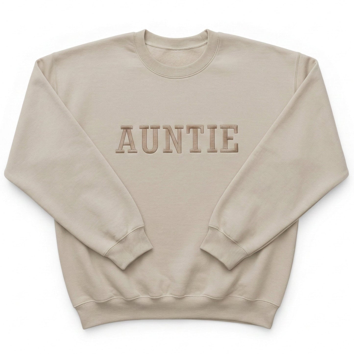 Embroidered Auntie Block Letter Sweatshirt AU618