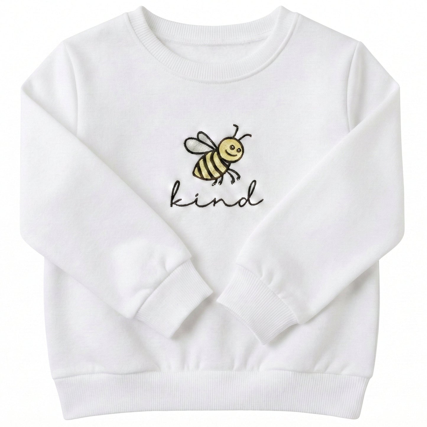 Embroidered Bee Kind Illustration Toddler and Youth Sweatshirt  C16
