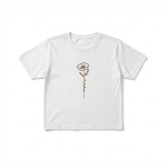 Embroidered Mama Bespoke Flower T-Shirt C45