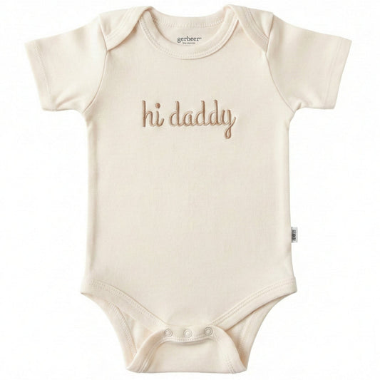 Embroidered Hi Daddy ONESIES® Baby Bodysuit MOMDAD 104