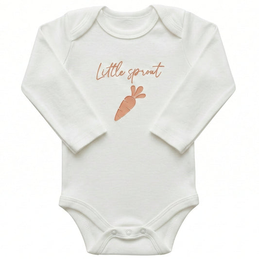 Bespoke Little Sprout Embroidered Carrot Illustration ONESIES® Bodysuit E13