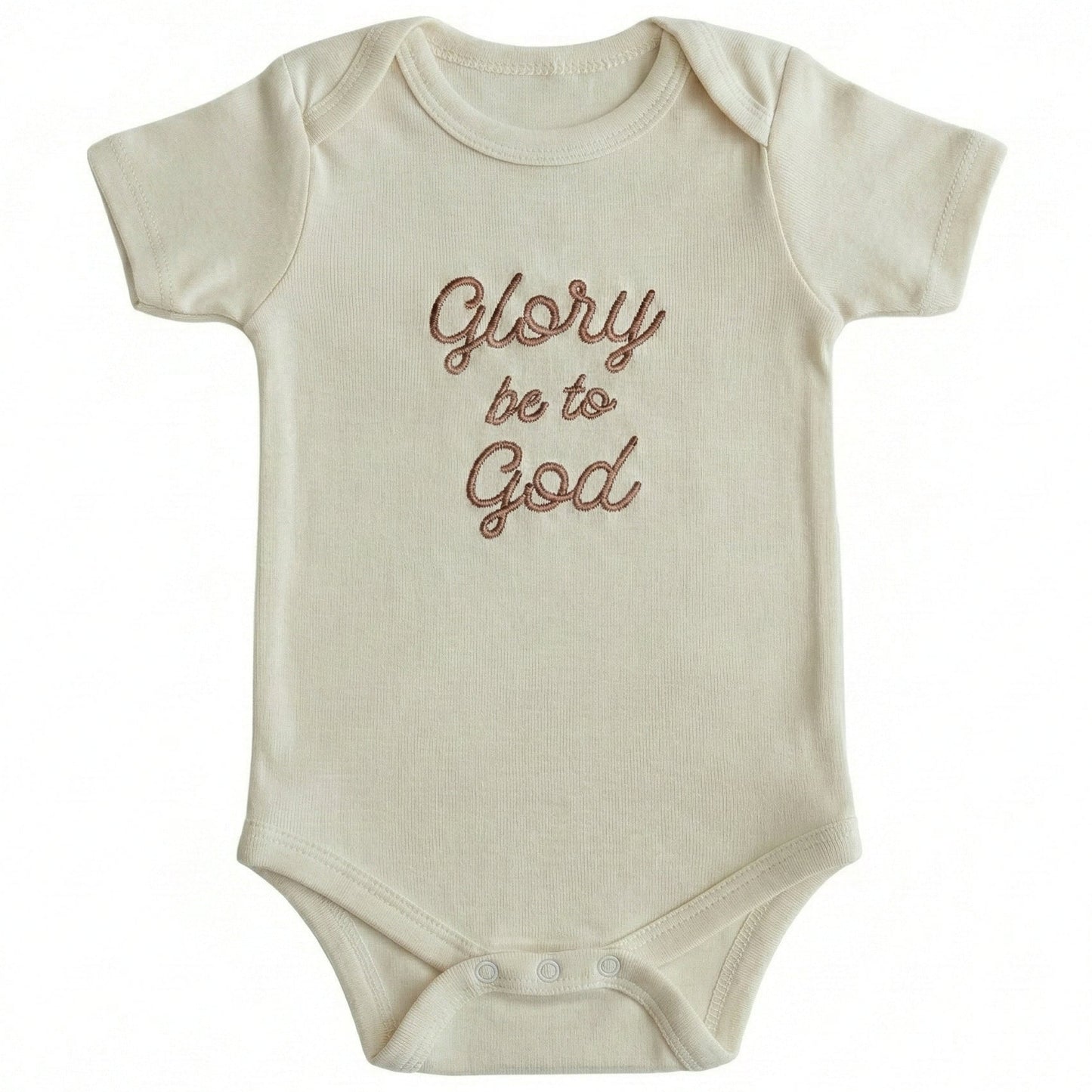 Bespoke Embroidered Glory be to God ONESIES® Bodysuit E16