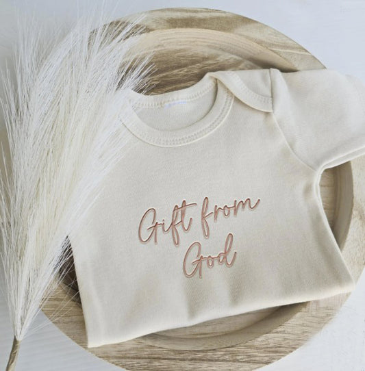 Embroidered Gift from God Religious ONESIES® Brand Bodysuit E17