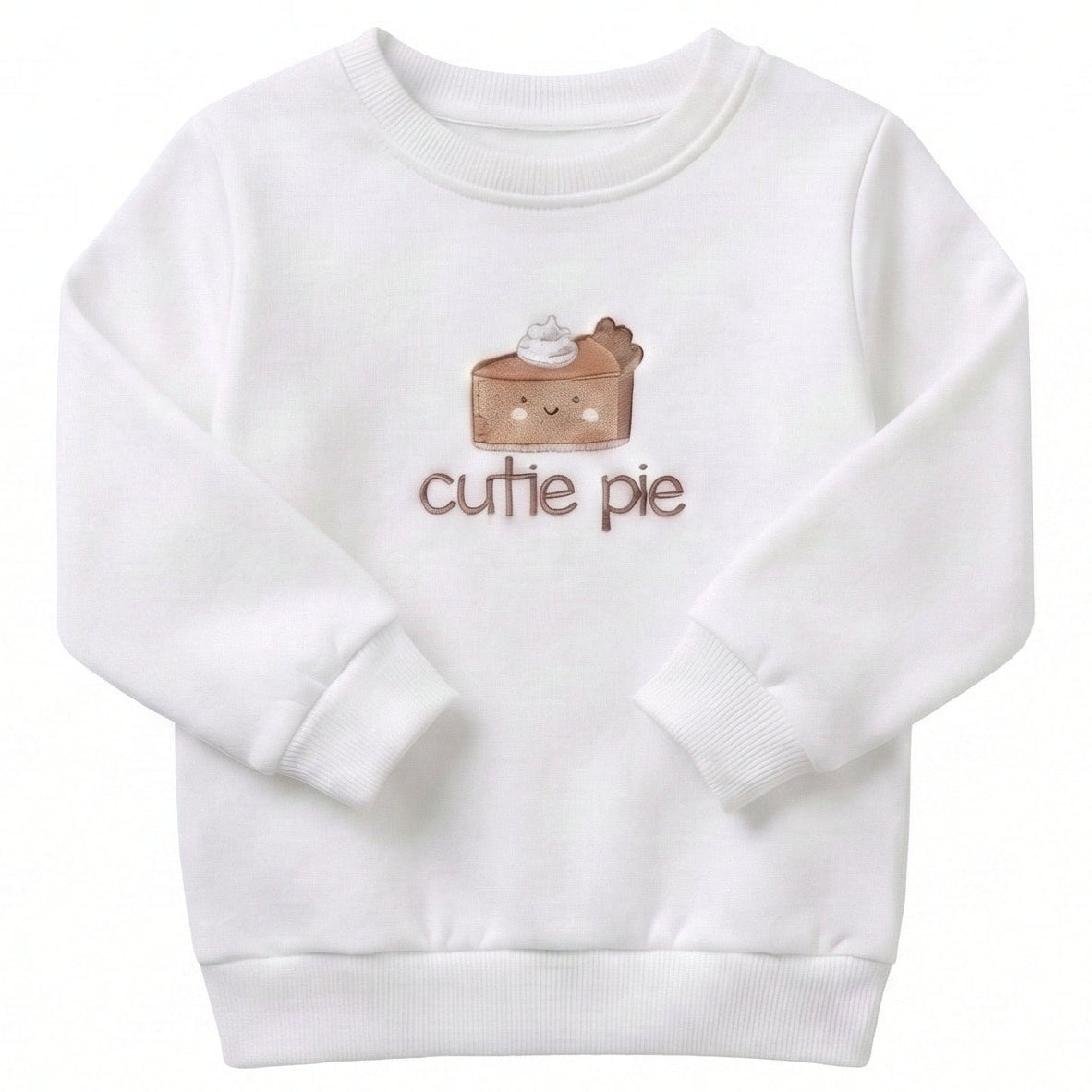 Embroidered Cutie Pie Illustration Toddler and Youth Sweatshirt E1