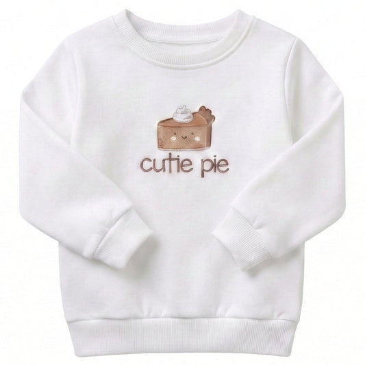 Embroidered Cutie Pie Illustration Toddler and Youth Sweatshirt E1