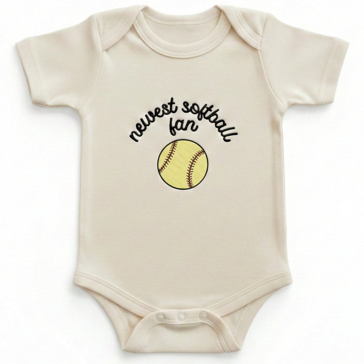 Bespoke Embroidered Newest Softball Fan Illustration ONESIES® Bodysuit E2