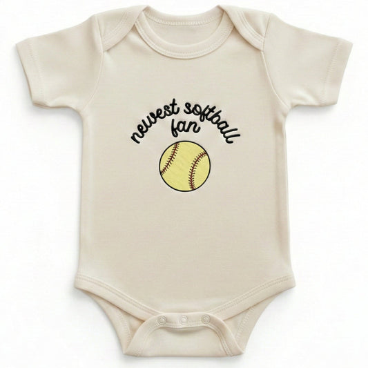 Bespoke Embroidered Newest Softball Fan Illustration ONESIES® Bodysuit E2