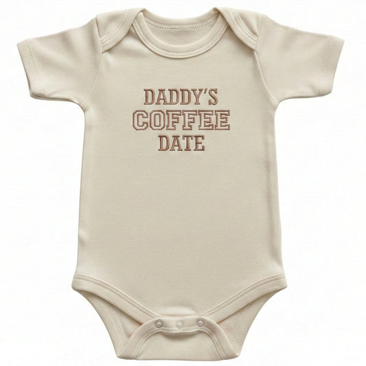 Embroidered Daddy's Coffee Date ONESIES® Bodysuit E21