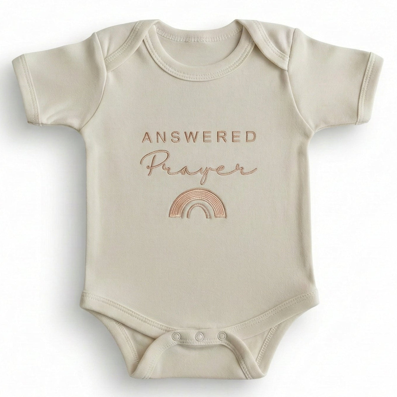 Bespoke Answered Prayer Embroidered Rainbow Illustration ONESIES® Bodysuit E22