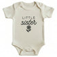 Embroidered Little Sister with Flower Illustration ONESIES® Bodysuit E27