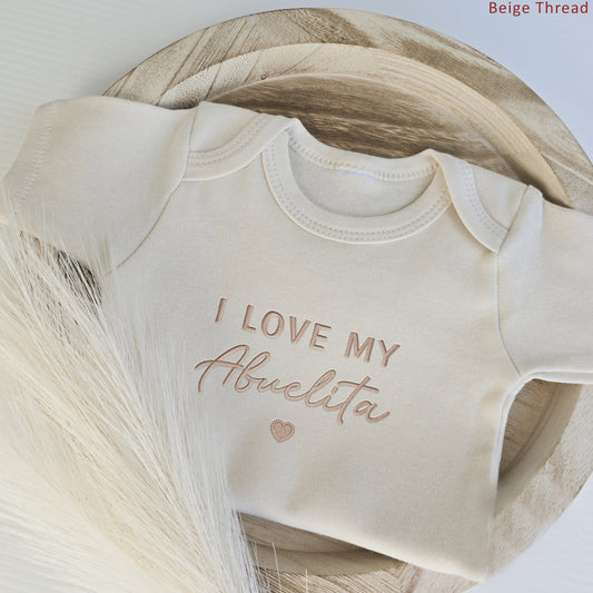 Embroidered I LOVE MY Abuelita Spanish ONESIES® Brand Baby Bodysuit E34
