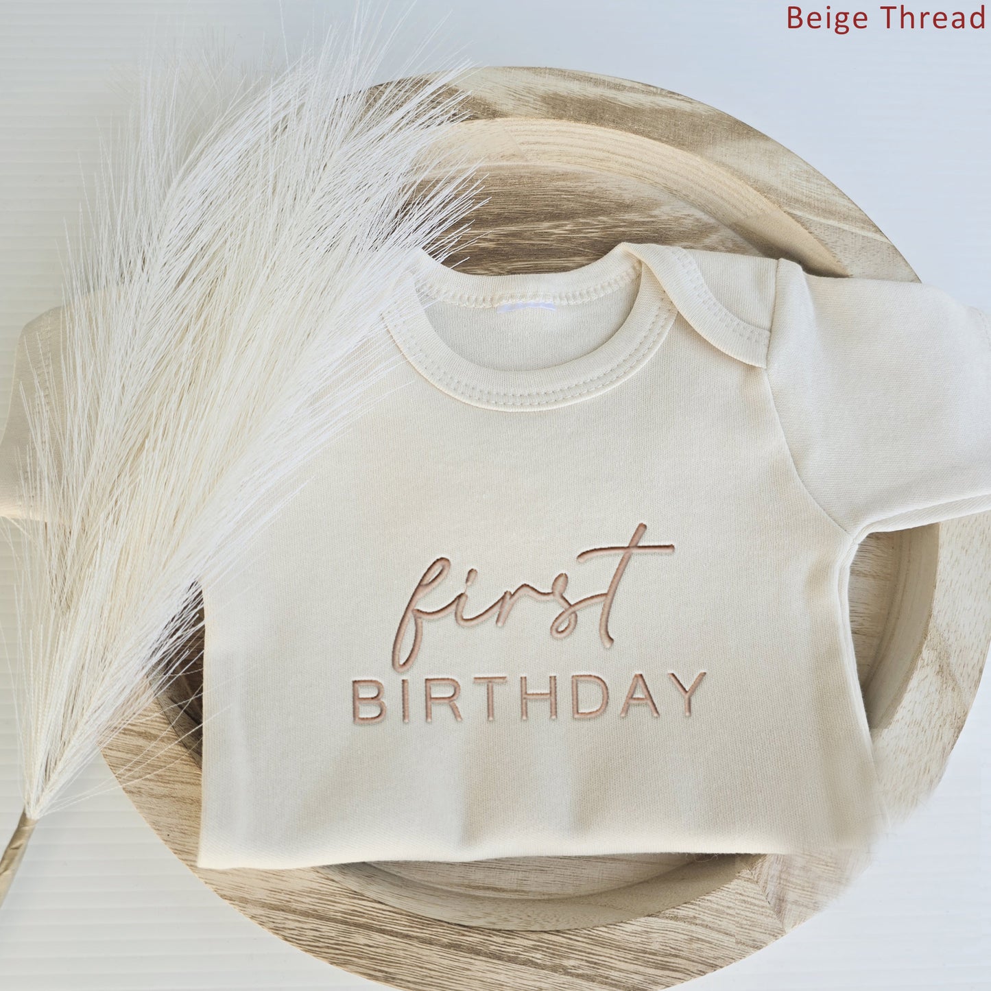 Bespoke First BIRTHDAY Embroidered ONESIES® Bodysuit E37