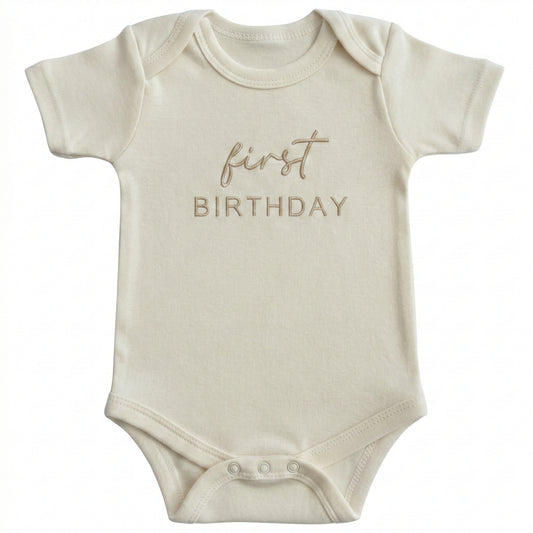 Bespoke First BIRTHDAY Embroidered ONESIES® Bodysuit E37