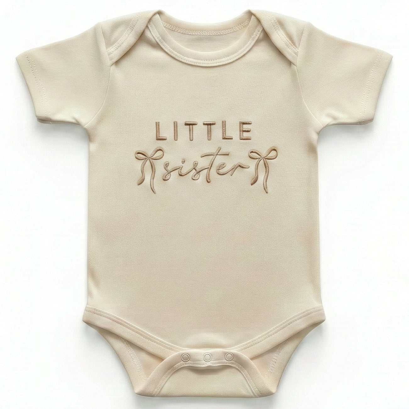 Embroidered Little Sister with Bows ONESIES® Bodysuit E40