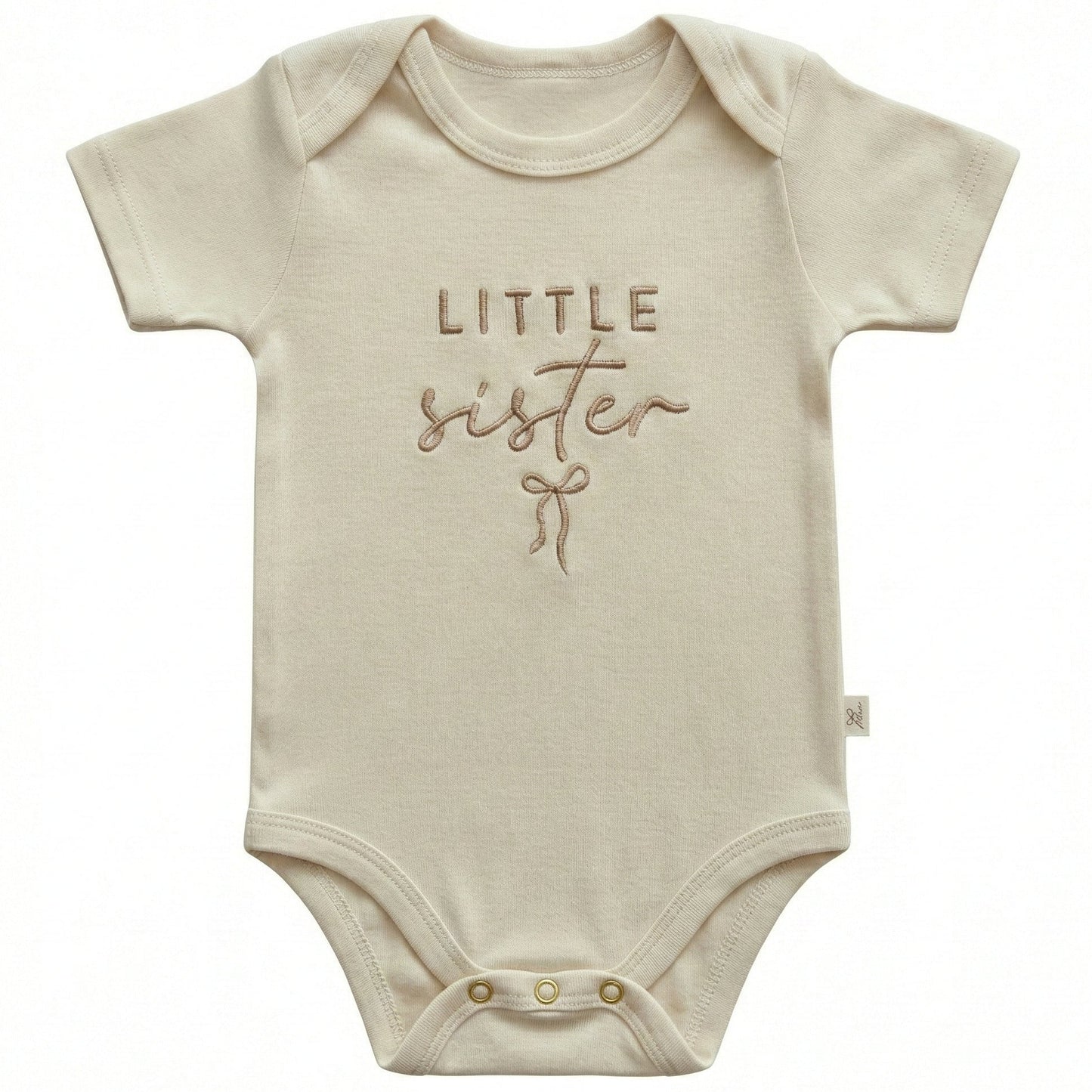 Embroidered Little Sister with Bow ONESIES® Bodysuit E41