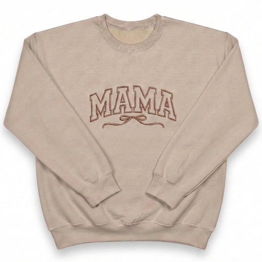 Embroidered Mama with Bow Detail Sweatshirt E47