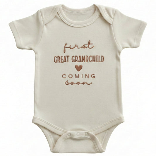 Embroidered First Great Grandchild ONESIES® Bodysuit E8