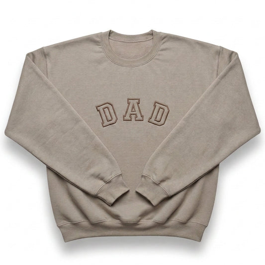 Embroidered Dad Block Letter Arc Sweatshirt F48