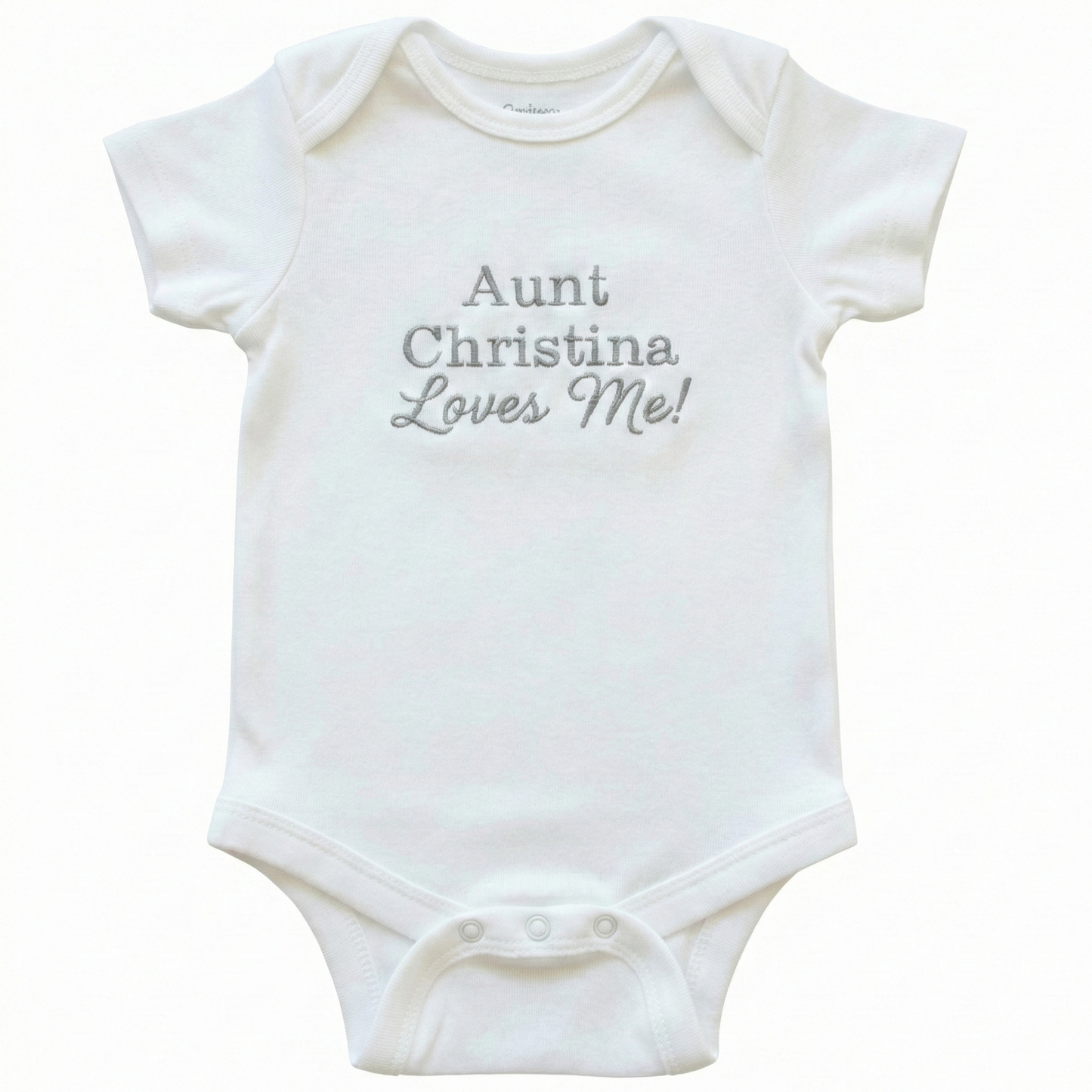 Embroidered Auntie Loves Me Custom Name ONESIES® Bodysuit Z162