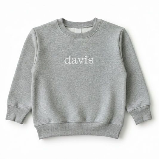 Embroidered Custom Name Toddler and Youth Sweatshirt Z38