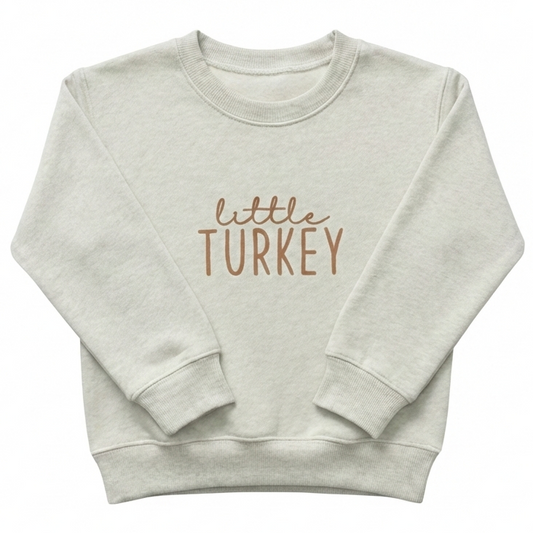 Embroidered Little Turkey Toddler and Youth Sweatshirt  A28