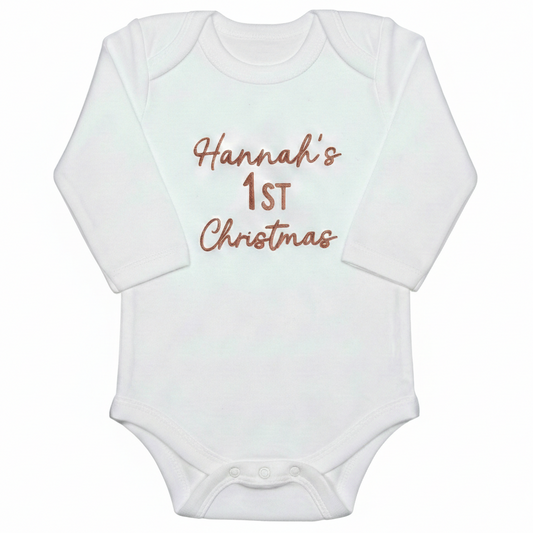 Custom Embroidered Baby's First Christmas ONESIES® Bodysuit Z28