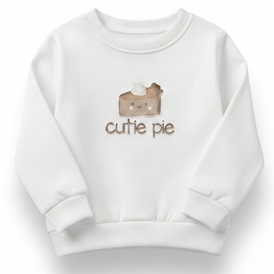 Embroidered Cutie Pie Illustration Toddler and Youth Sweatshirt E1