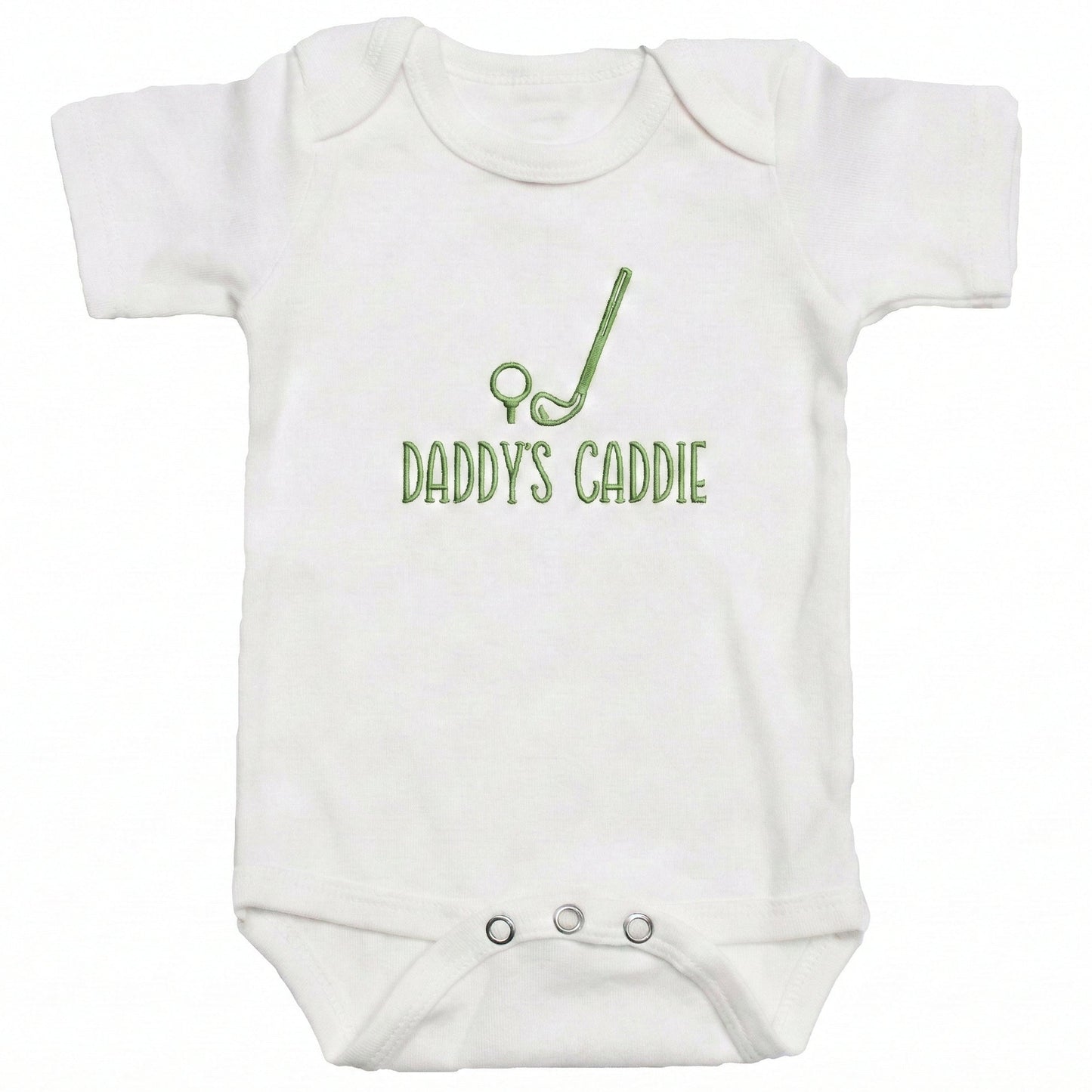 Embroidered Daddy's Caddie ONESIES® Golf Baby Bodysuit L285