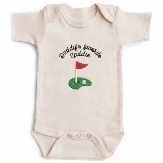 Embroidered Daddy's Favorite Caddie ONESIES® Golf Baby Bodysuit L249