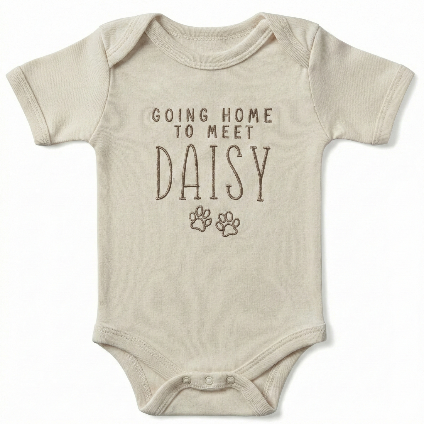 Embroidered Going Home to Meet Custom Pet Name ONESIES® bodysuit Z14