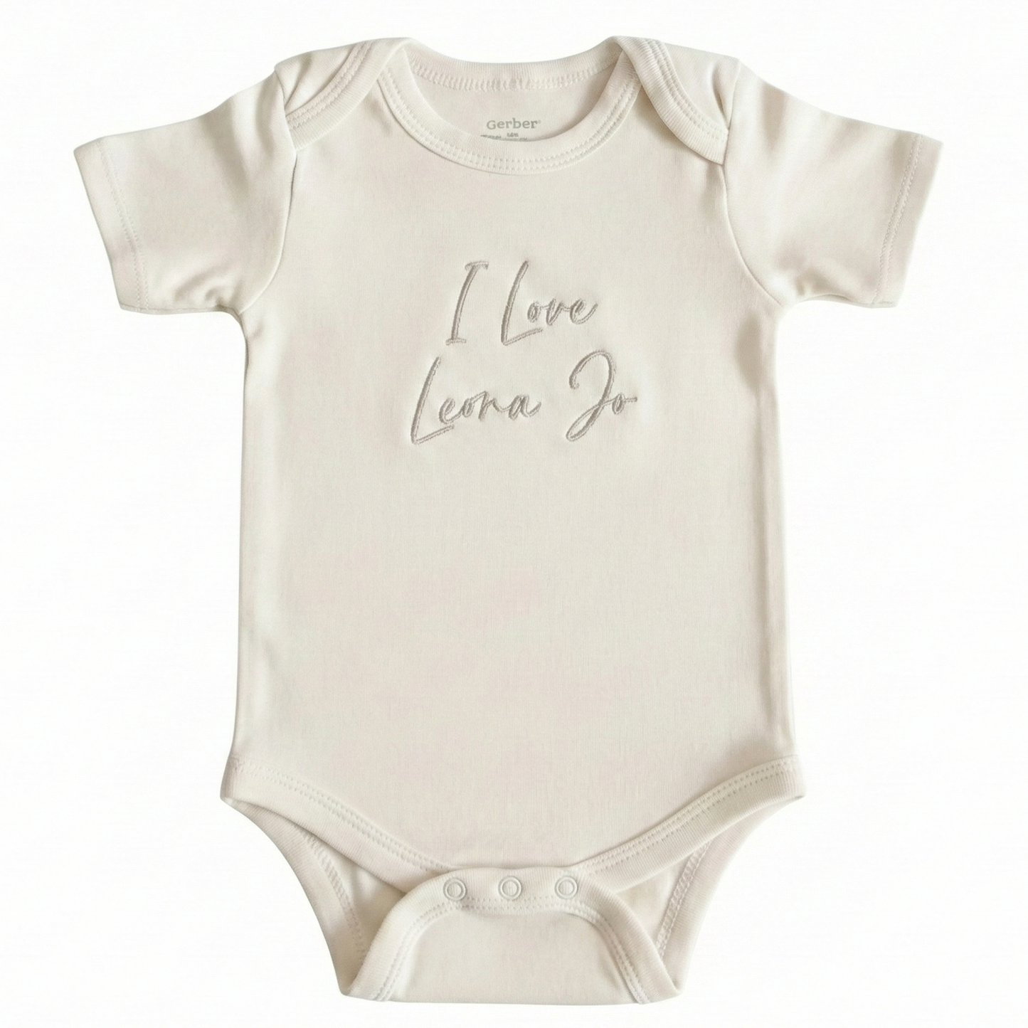 Custom Embroidered I Love Personalized ONESIES® Bodysuit Z51