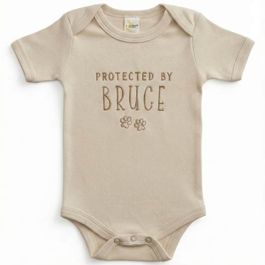 Custom Embroidered Protected By Our Pet ONESIES® bodysuit Z16