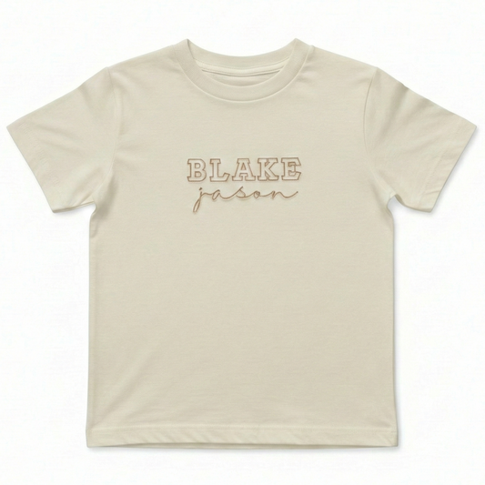 Custom Embroidered First and Middle Name Toddler and Youth T-Shirt Z183