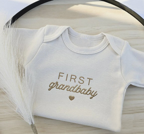 Embroidered FIRST Grandbaby ONESIES® Brand Baby Bodysuit Grand 441