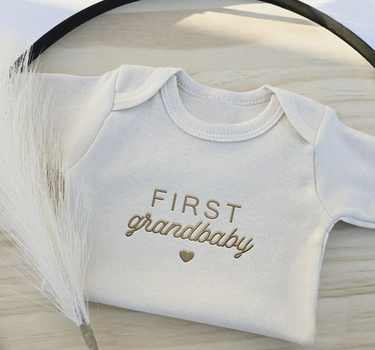 Embroidered FIRST Grandbaby ONESIES® Brand Baby Bodysuit Grand 441