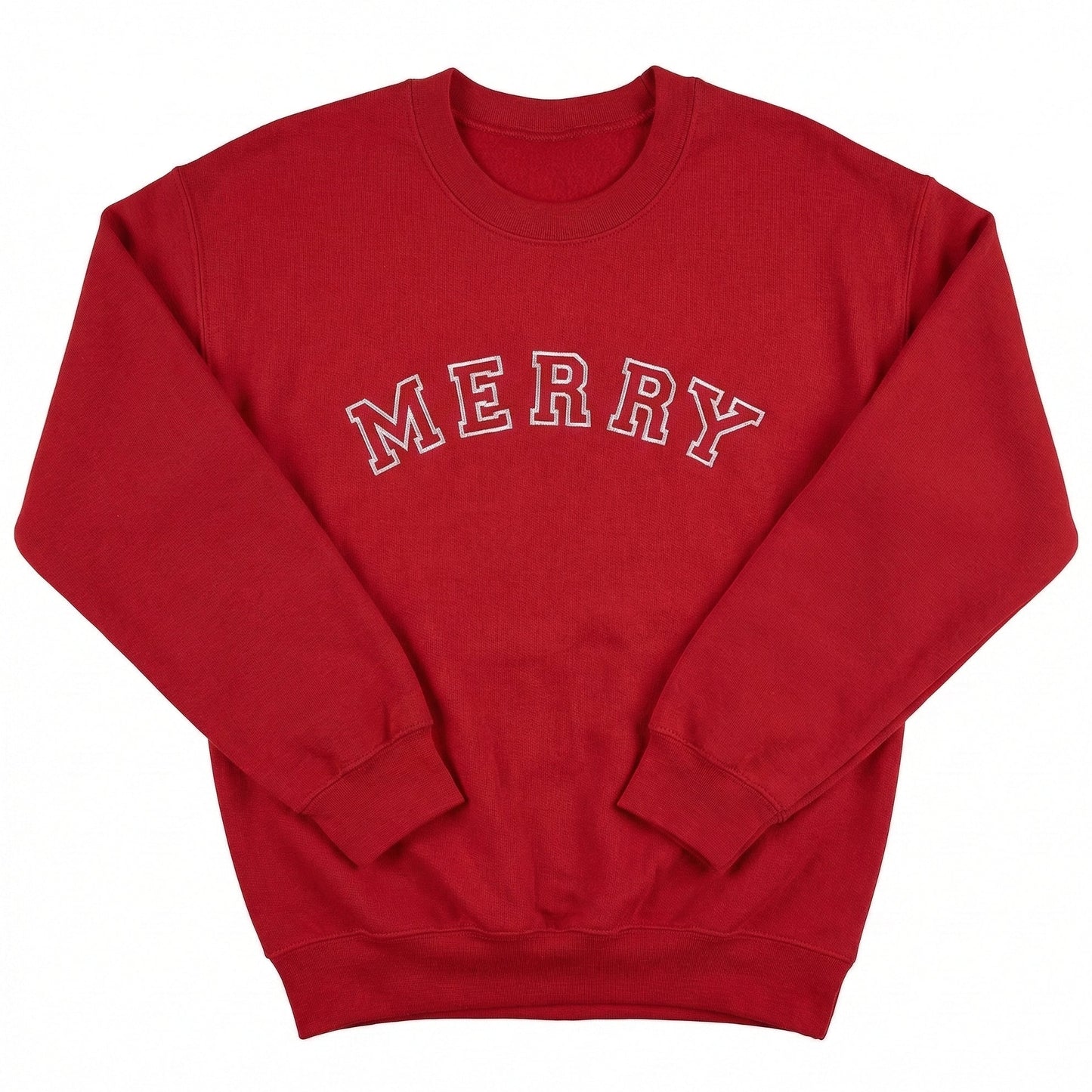 Embroidered Merry Block Letter Christmas Sweater H11