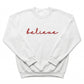 Embroidered Believe Religious Christmas Sweater H31